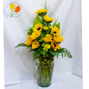 Girasoles mini en florero