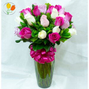 24 rosas color rosado