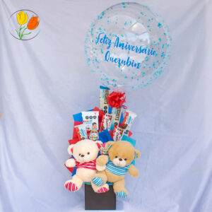 Globo personalizado dulces y peluche