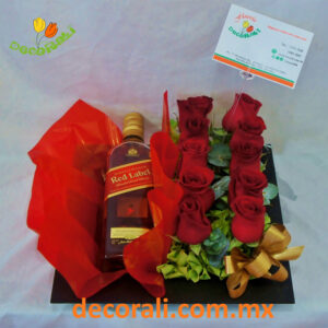 Rosas y Johnnie Walker