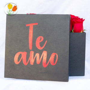 Rosas y ferrero en caja