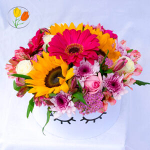 Caja unicornio con flores