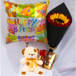 Ramo globo peluche y ferrero