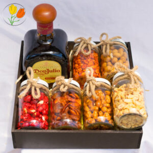 Don Julio en caja con botanas