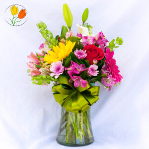 Gerberas rosas y girasol