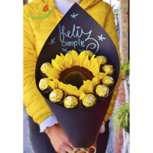Girasol y 12 ferrero en cono