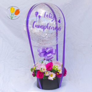 Globo y flores