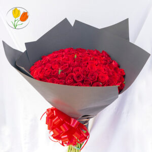 100 rosas rojas en ramo