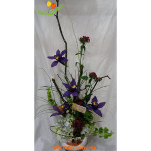 Orquidea cymbidium y hortensia