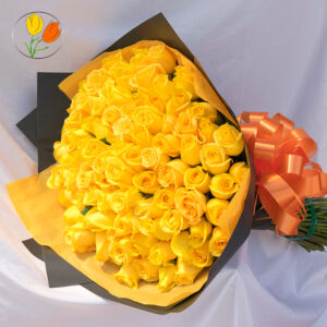 100 rosas amarillas en ramo