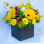 Caja de gerberas amarillas