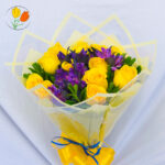 12 rosas amarillas en ramo